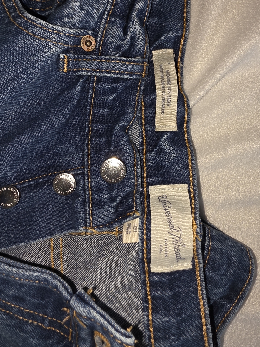Universal Thread Mid Rise 90s Baggy Button-Fly Cuffed Jeans. Sz 10R, No Stretch - Picture 4 of 5